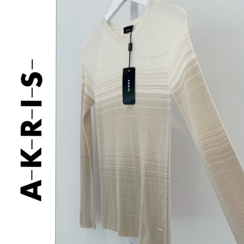 Akris Beige Gradient Ecru Lightweight Cashmere Si… - image 1